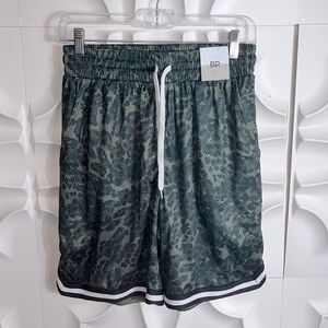 NEW BP camouflage green striped athletic shorts Sz XXS.   (91)